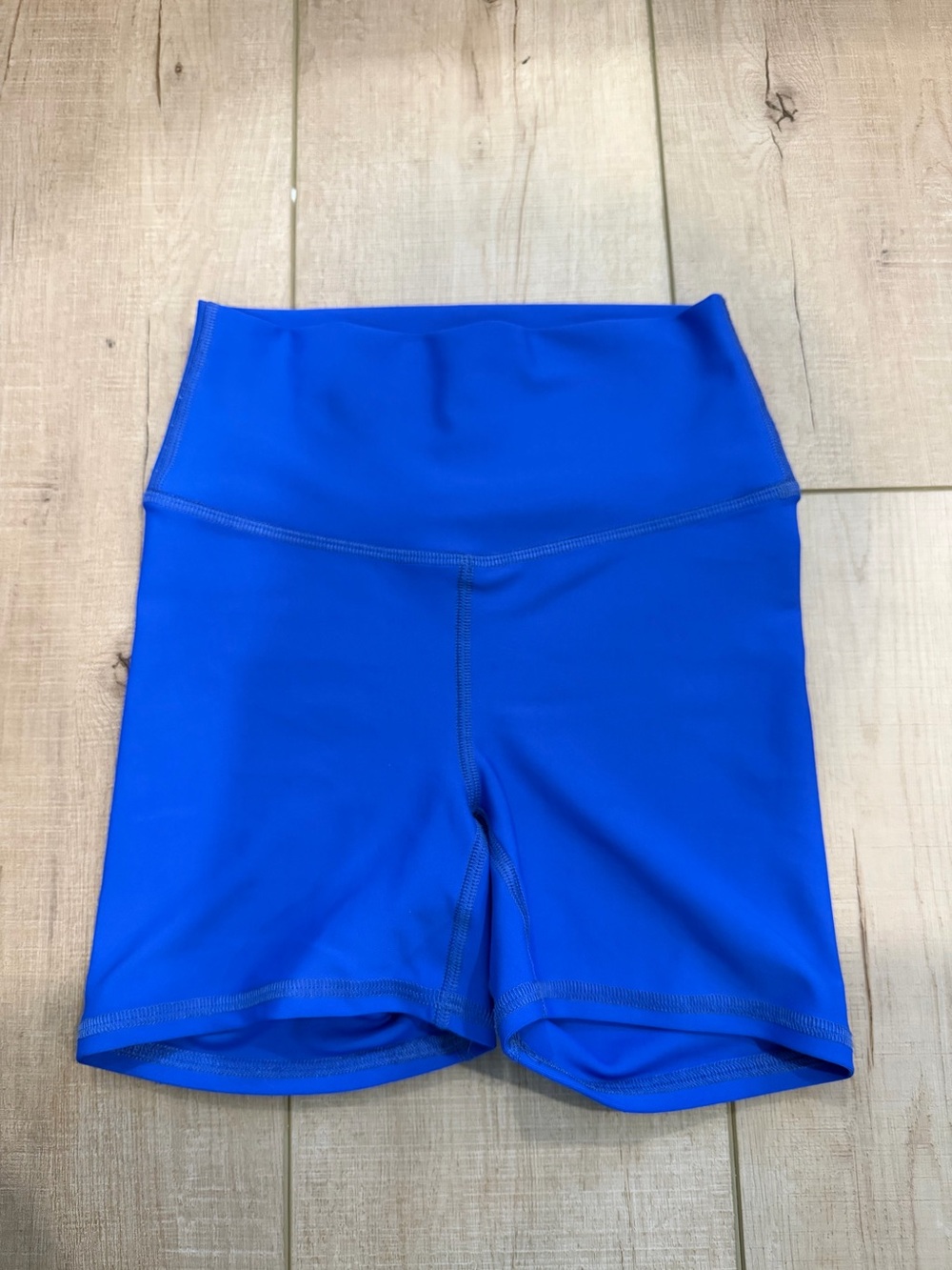 Women's High-Waist Athletic Bike Shorts in Vibrant Blue